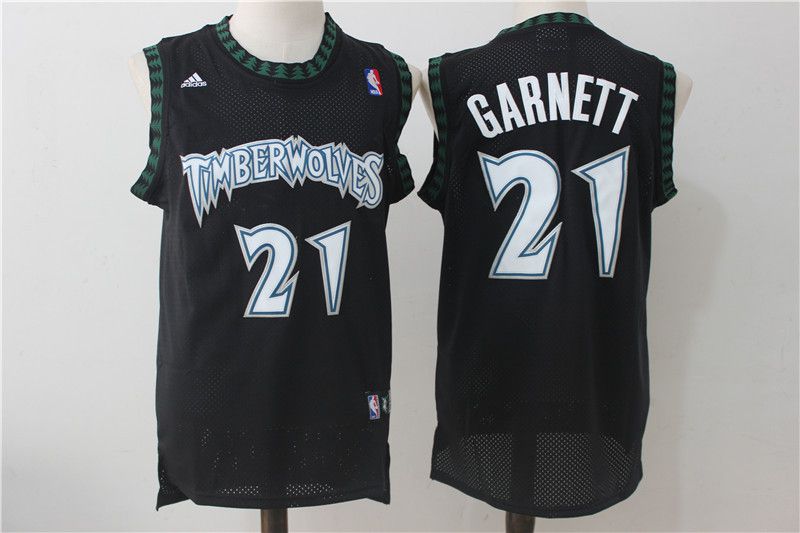 Men Minnesota Timberwolves #21 Garnett Black Adidas NBA Jerseys->phoenix suns->NBA Jersey
